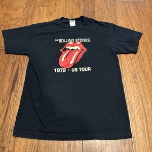 Rolling Stones 1972 US Tour Black T-Shirt Band Tee